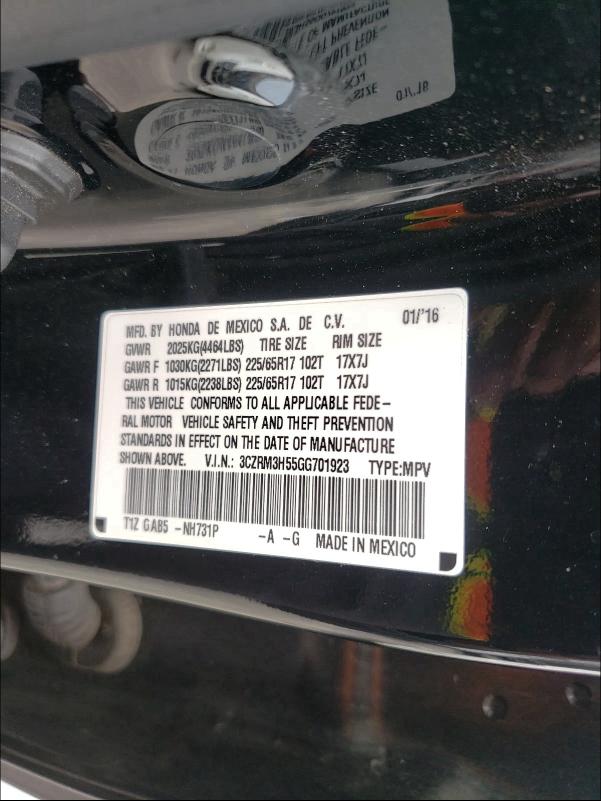 2016 HONDA CR-V EX 3CZRM3H55GG701923