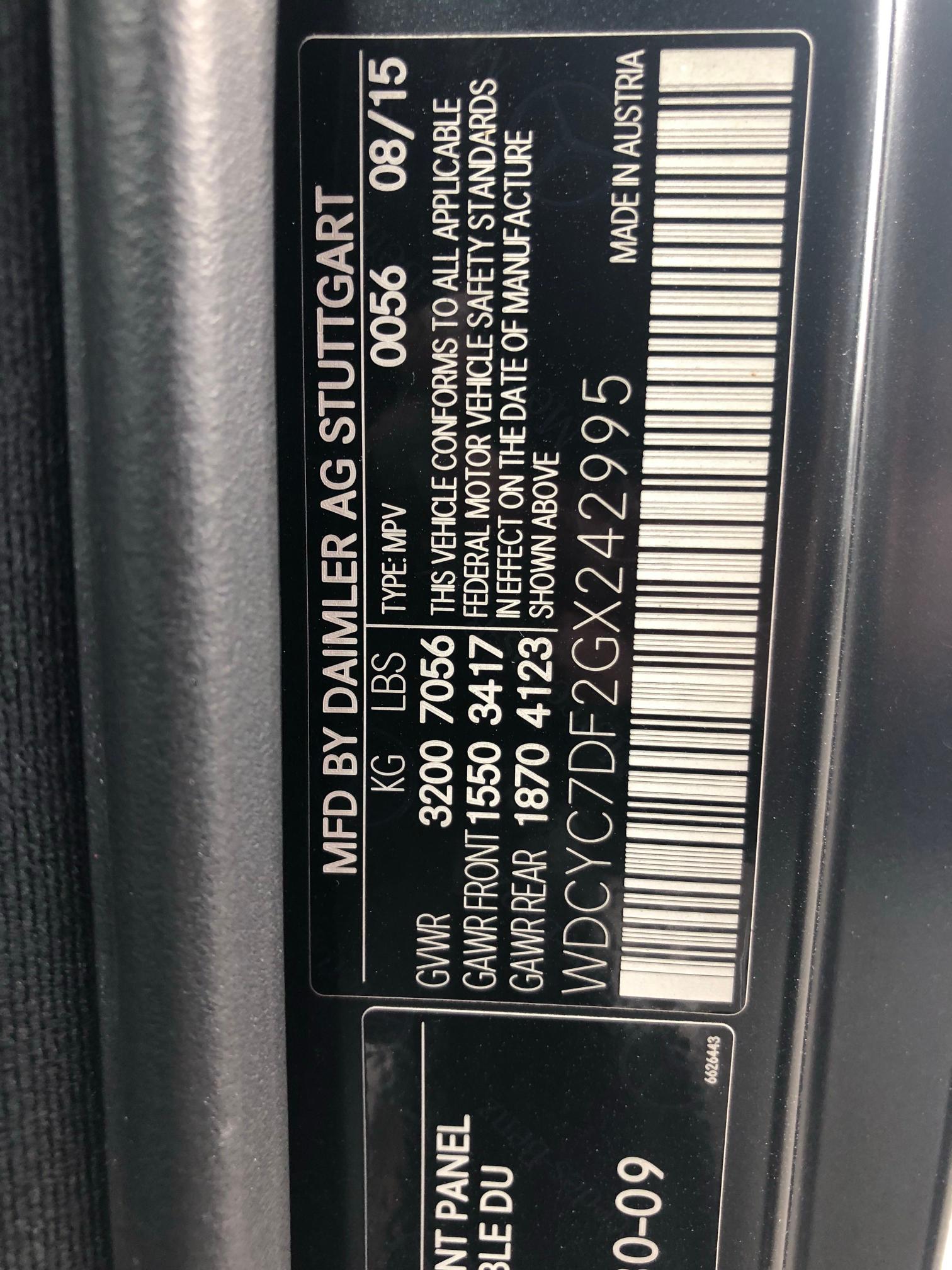 2016 MERCEDES-BENZ G 63 AMG WDCYC7DF2GX242995