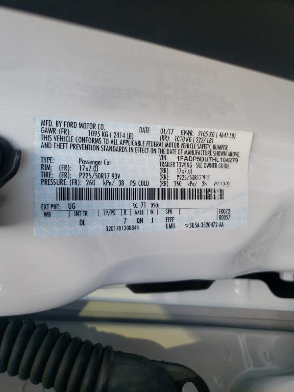 2017 FORD C-MAX TITA 1FADP5DU7HL104279
