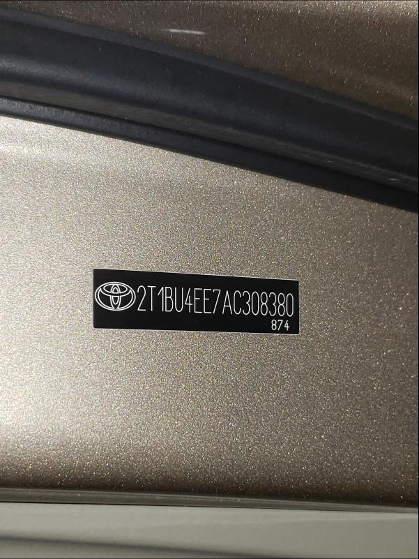 2010 TOYOTA CORROLA 2T1BU4EE7AC308380