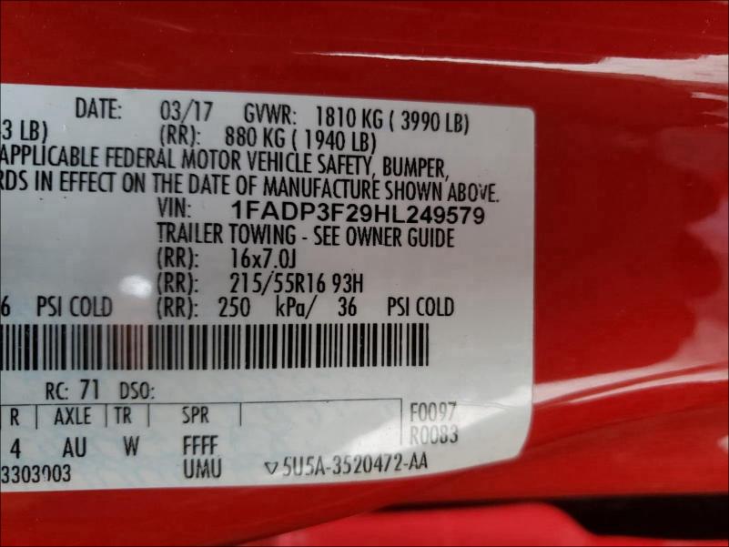 1FADP3F29HL249579 Ford FOCUS SE