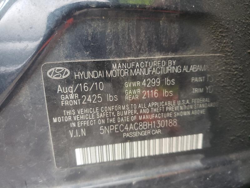 2011 HYUNDAI SONATA SE 5NPEC4AC8BH130188