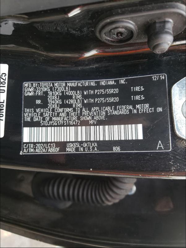 2015 TOYOTA SEQUOIA LI 5TDJY5G17FS116472