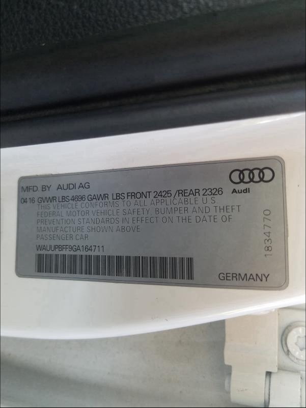 2016 AUDI A3 E-TRON WAUUPBFF9GA164711