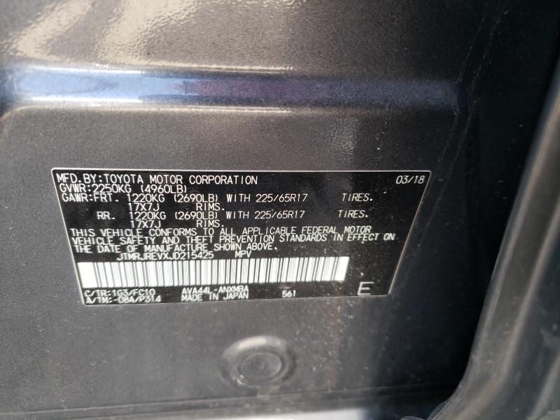 2018 TOYOTA RAV4 HV LE JTMRJREVXJD215425
