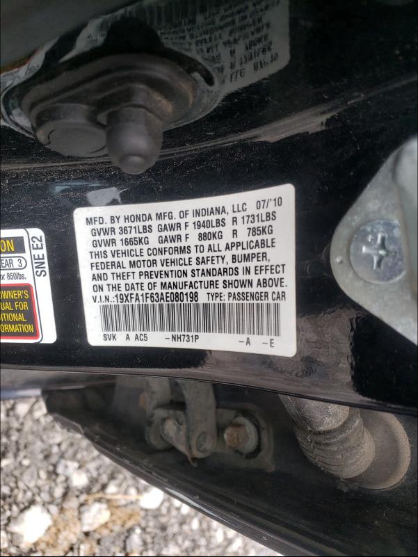 2010 HONDA CIVIC LX-S 19XFA1F63AE080198