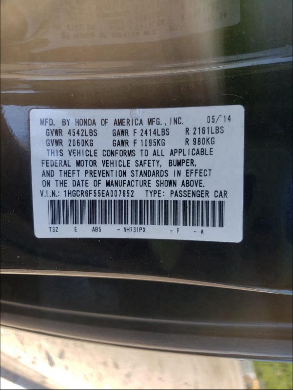 2014 HONDA ACCORD HYB 1HGCR6F55EA007652
