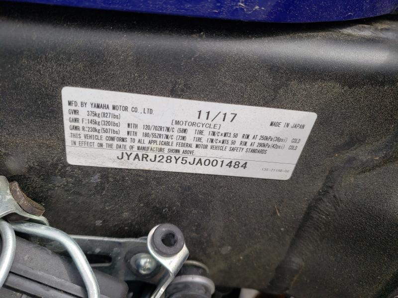 2018 YAMAHA YZFR6 C JYARJ28Y5JA001484