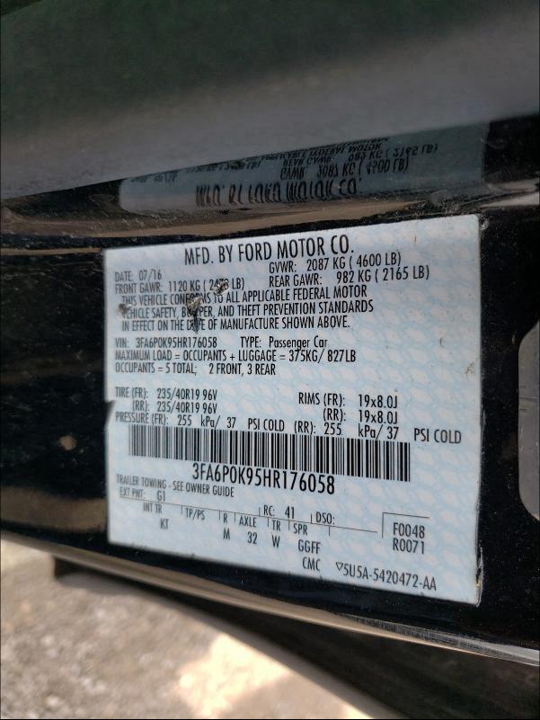 2017 FORD FUSION TIT 3FA6P0K95HR176058