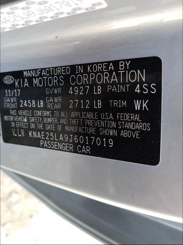 2018 KIA STINGER PR KNAE25LA9J6017019