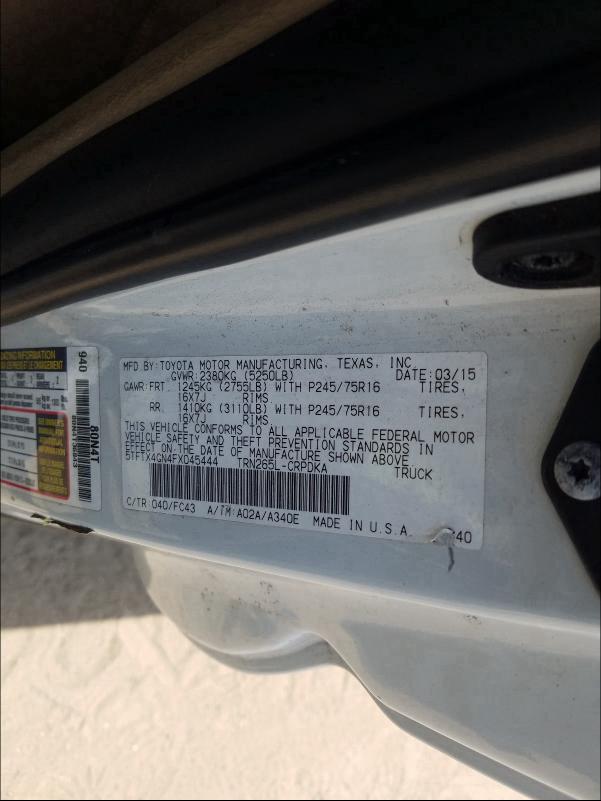 2015 TOYOTA TACOMA PRE 5TFTX4GN4FX045444