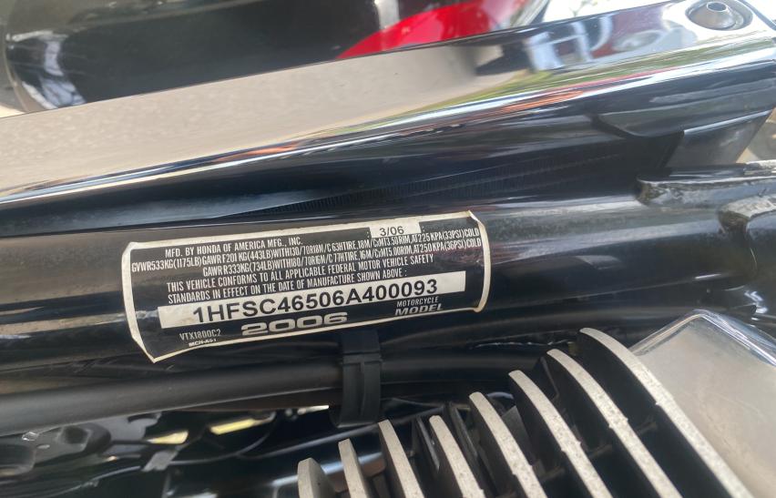 2006 HONDA VTX1800 C2 1HFSC46506A400093