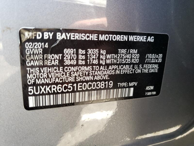 2014 BMW X5 XDRIVE5 5UXKR6C51E0C03819