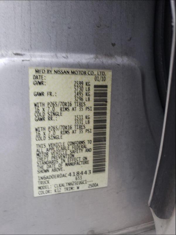 2010 NISSAN FRONTIER C 1N6AD0ER0AC418443