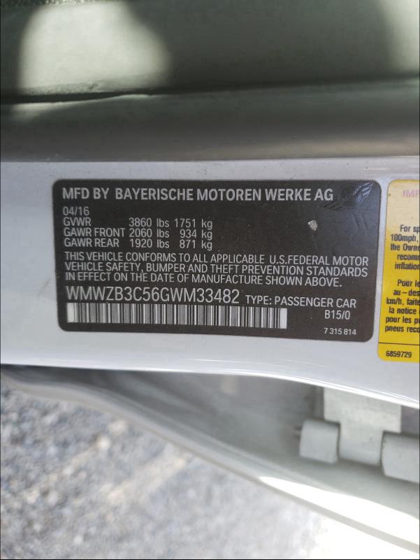 2016 MINI COOPER COU WMWZB3C56GWM33482
