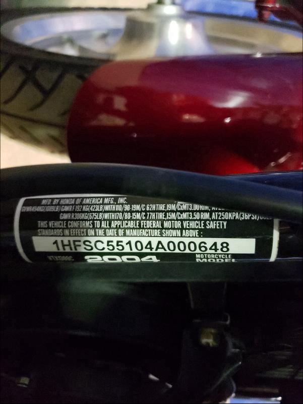 2004 HONDA VTX1300 C 1HFSC55104A000648