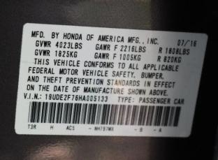 2017 ACURA ILX PREMIU 19UDE2F76HA005133