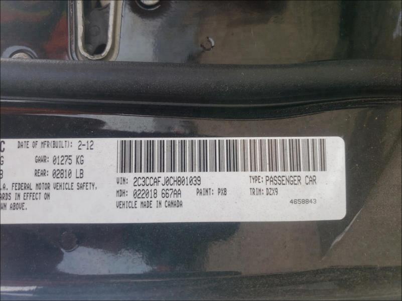 2012 CHRYSLER 300 SRT-8 2C3CCAFJ0CH801039
