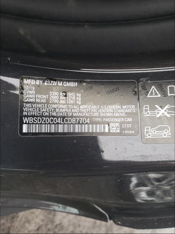 2020 BMW M8 WBSDZ0C04LCD87704