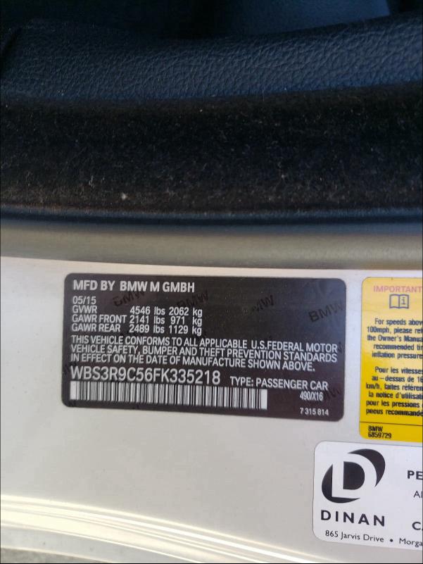 2015 BMW M4 WBS3R9C56FK335218