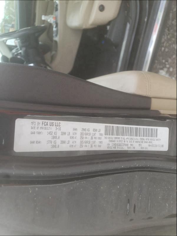 2016 DODGE DURANGO LI 1C4RDHDG6GC374008