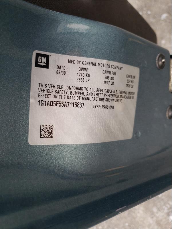 2010 CHEVROLET COBALT 1LT 1G1AD5F55A7116837