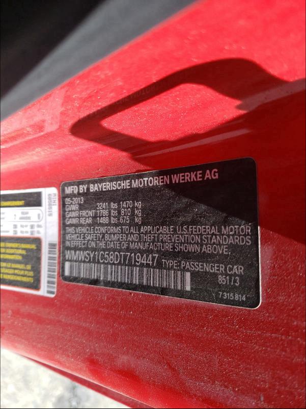 2013 MINI COOPER ROA WMWSY1C58DT719447