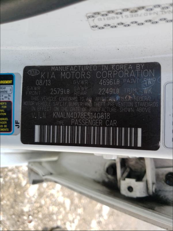 2014 KIA CADENZA PR KNALN4D78E5140818
