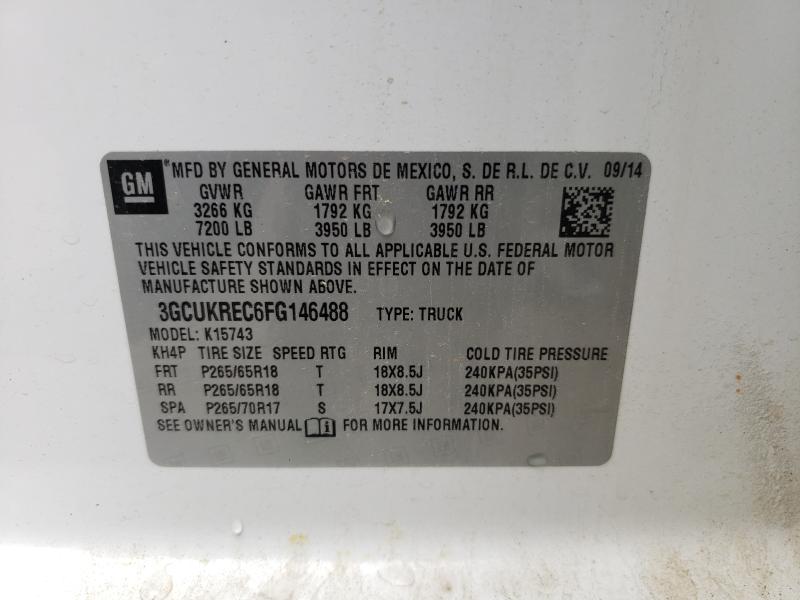 2015 CHEVROLET SILVERADO 3GCUKREC6FG146488
