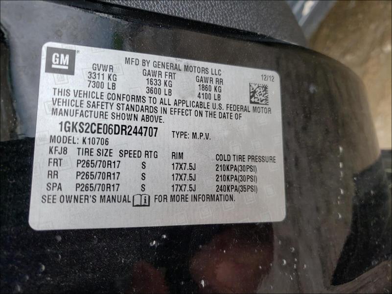 2013 GMC YUKON SLT 1GKS2CE06DR244707