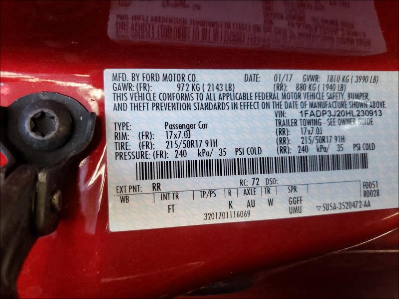 2017 FORD FOCUS TITA 1FADP3J20HL230913