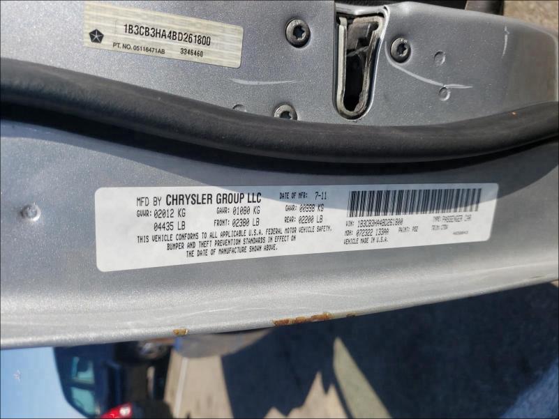 2011 DODGE CALIBER MA 1B3CB3HA4BD261800