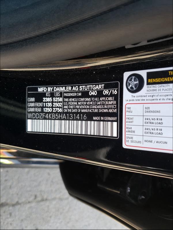 2017 MERCEDES-BENZ E 300 4MAT WDDZF4KB5HA131416