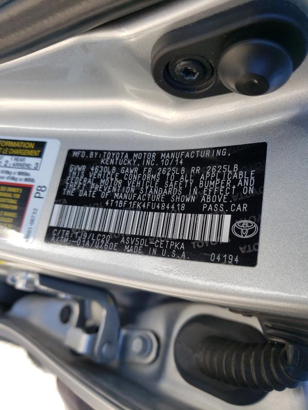 2015 TOYOTA CAMRY LE 4T1BF1FK4FU484418