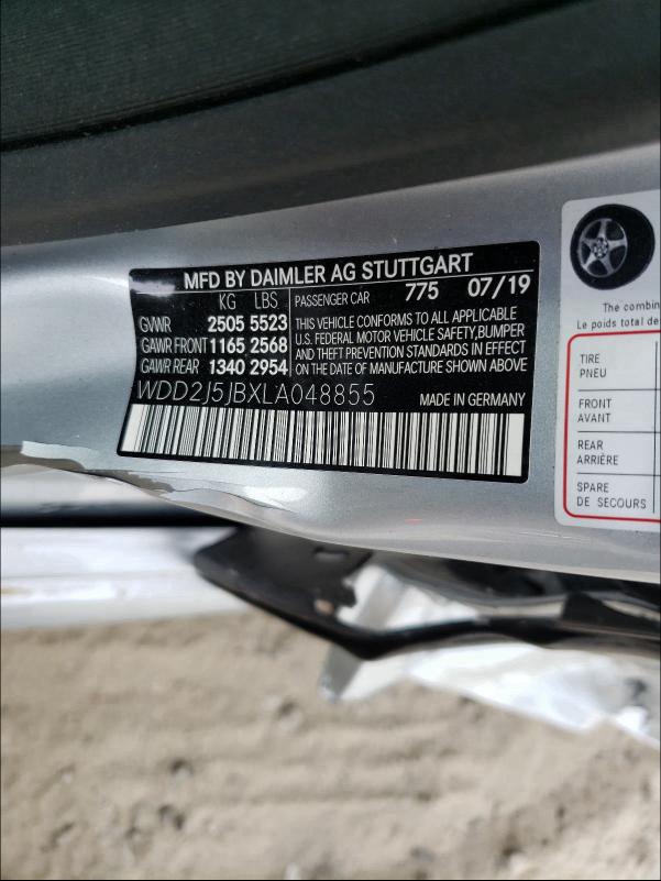 2020 MERCEDES-BENZ CLS 450 WDD2J5JBXLA048855
