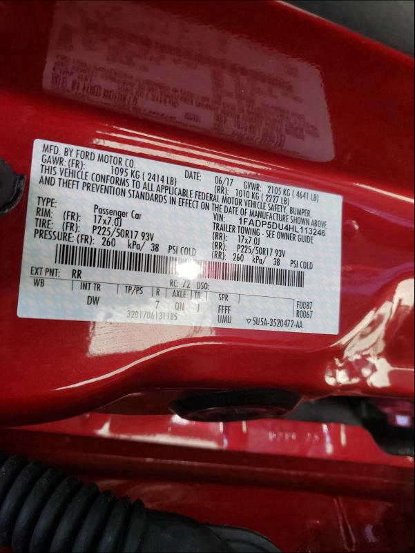 2017 FORD C-MAX TITA 1FADP5DU4HL113246