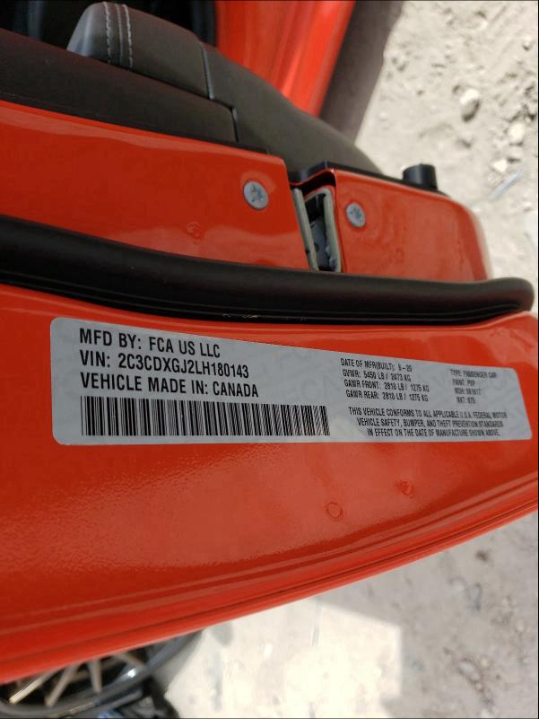 2020 DODGE CHARGER SC 2C3CDXGJ2LH180143
