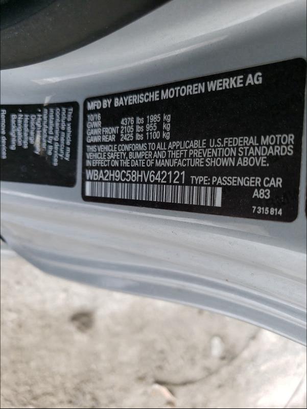 2017 BMW 230XI WBA2H9C58HV642121
