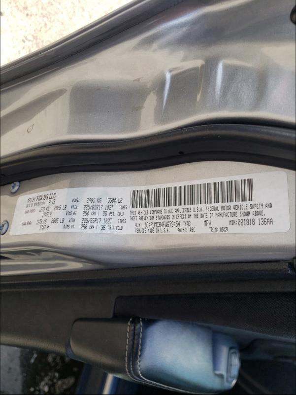2015 JEEP CHEROKEE 1C4PJMCB4FW679454