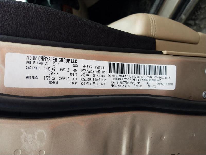 2014 DODGE DURANGO LI 1C4RDJDG5EC537879
