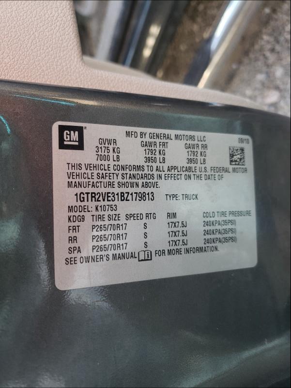 2011 GMC SIERRA 1GTR2VE31BZ179813