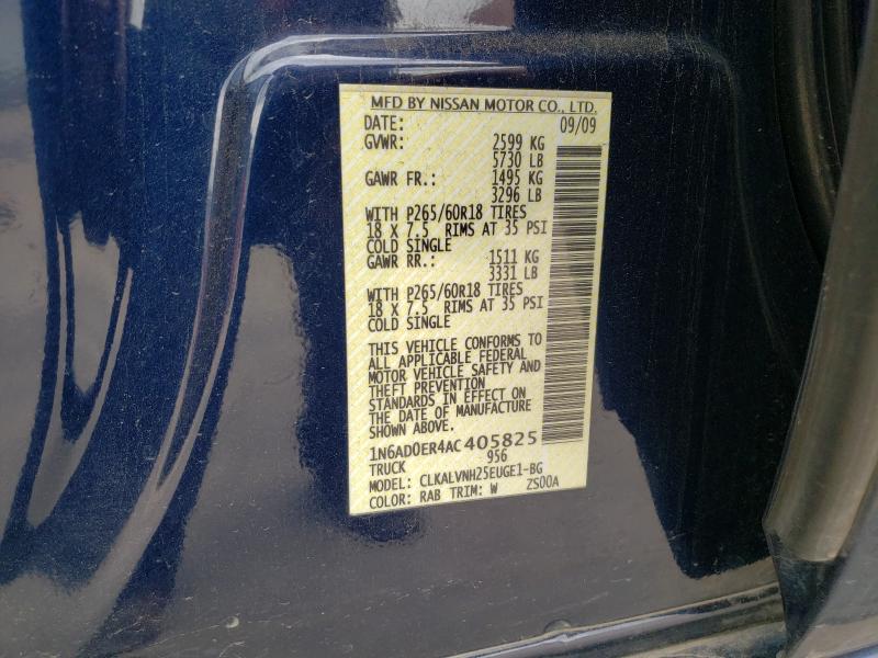 2010 NISSAN FRONTIER C 1N6AD0ER4AC405825