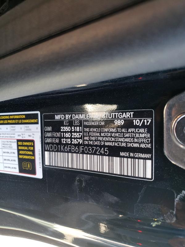 2018 MERCEDES-BENZ E 400 WDD1K6FB6JF037245