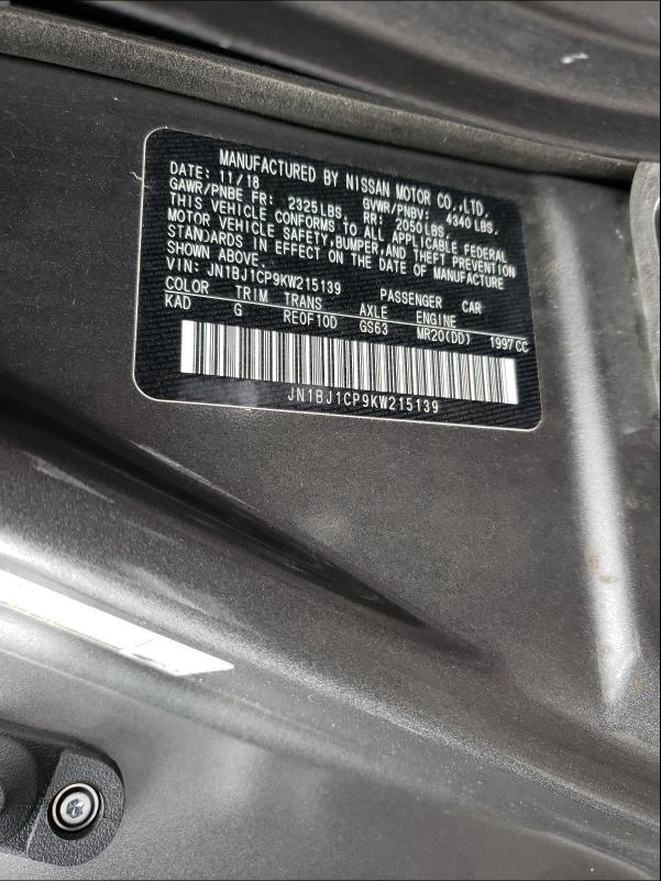 2019 NISSAN ROGUE SPOR JN1BJ1CP9KW215139