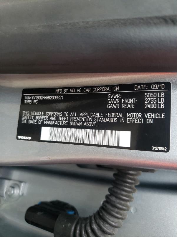 2011 VOLVO S60 T6 YV1902FH6B2009321