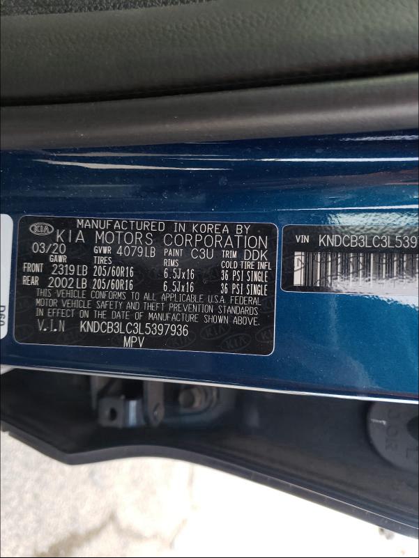 2020 KIA NIRO LX KNDCB3LC3L5397936