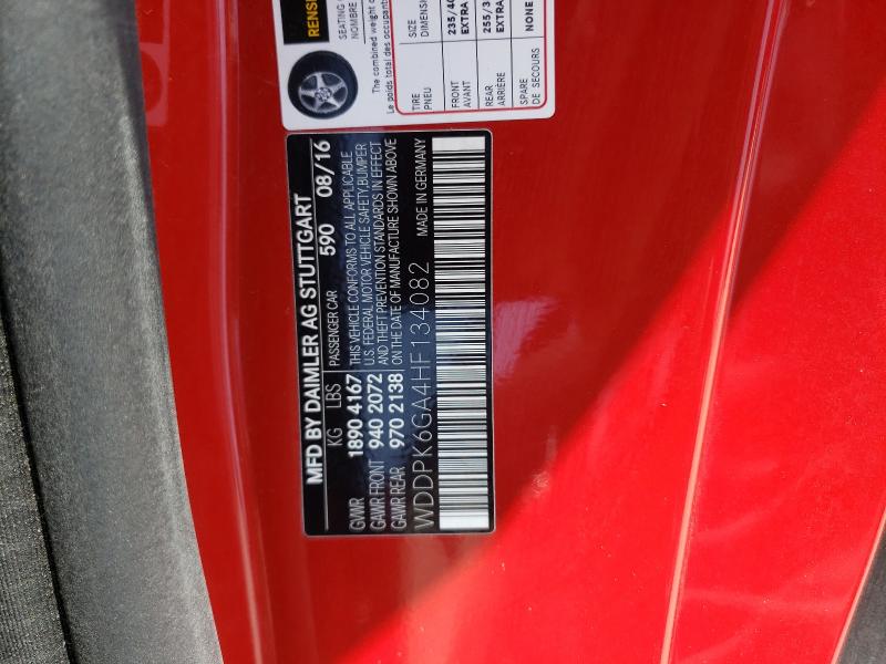 2017 MERCEDES-BENZ SLC 43 AMG WDDPK6GA4HF134082