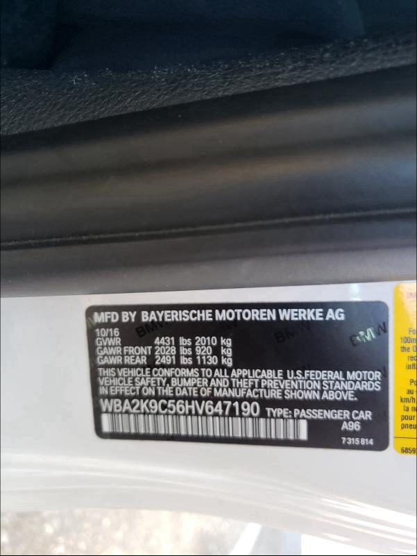 2017 BMW 230I WBA2K9C56HV647190