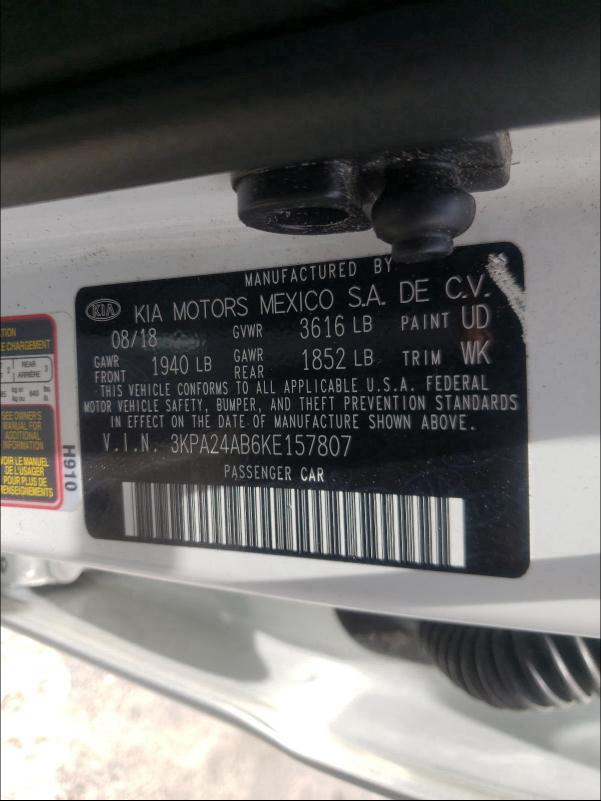 2019 KIA RIO S 3KPA24AB6KE157807