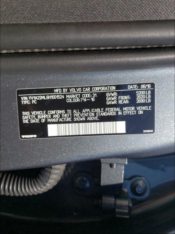 2017 VOLVO S90 T6 INS YV1A22ML6H1001524